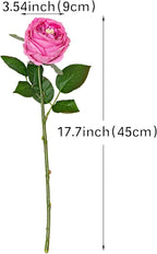 DUYONE Fake Flowers for Decoration Home Decor Artificial Flowers Austin Rose Peony Latex Fake Flower Living Room Decoration Vivid Pink Roses Peonies (Rose red 4pcs)