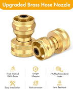 Twinkle Star Brass Hose Nozzle 3 Pack, 3/4 Inch Upgraded Heavy Duty Brass Power Nozzles, Adjustable Twist Pressure Sprayer for Garden, Patio