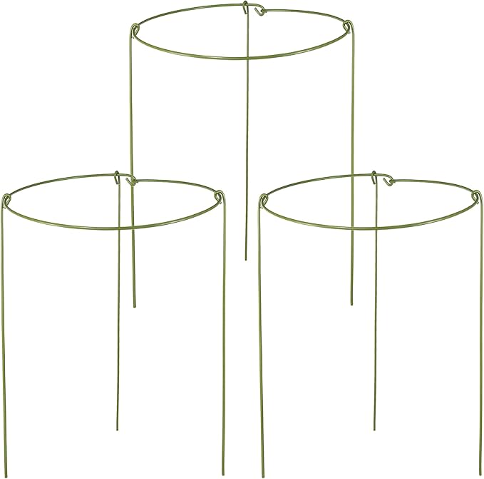 6 Pack Garden Stakes Plant Support Cage, Plant Support Rings for Outdoor Indoor Peony Tomato Rose Flowers Potted Plants (7.9" W x 11" H)