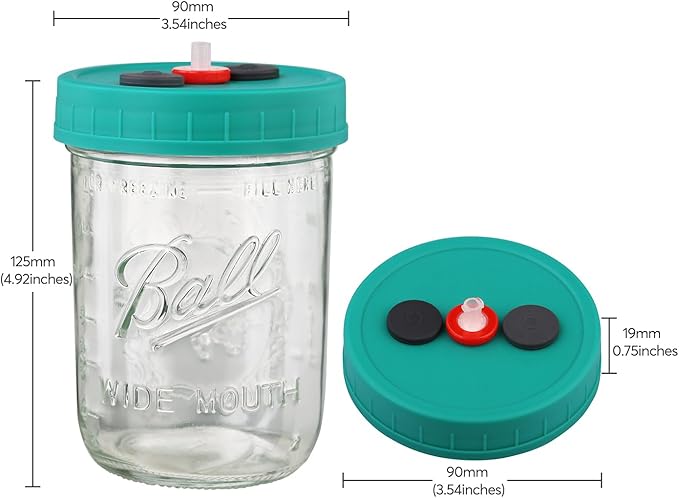 Mushroom Liquid Culture Jar with Self Healing Sealing Injection Port & Syringe Filter Port Mycology Supplies Mushroom Inoculation, Cultivation, Growing Kit 500 ML, 6PCS|PACK