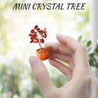 Runyangshi 12pcs Crystal Tree Set Tree of Life Natural Crystal Stones with Bonsai Base Gemstone Trees Fengshui Good Luck Positive Energy Home Decor