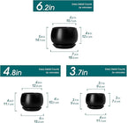 vancasso 3-Pack Ceramic Plant Pots, 3.7/4.8/6.2 Inch Indoor Planters with Saucers & Drainage Hole Planter pots for Indoor Plants and Flower, Black