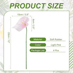 uxcell 4Pcs 11inch Artificial Anthurium Lily Flowers, Permanent Flower Bouquet for Home Arrangements Wedding Festival Decoration Crafts Store Decor Accessories, Light Pink