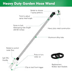 RESTMO 36”-60” Metal Watering Wand, Long Telescopic Tube | 180° Adjustable Ratcheting Head | 7 Spray Patterns | Flow Control, Perfect Garden Hose Sprayer to Water Hanging Baskets, Shrubs, White