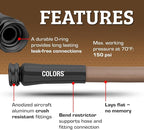 Flexzilla Colors Garden Hose 5/8 in. x 75 ft., Lightweight All-Weather Water Hose, Durable and Flexible, Leak-Free Connections, Brown Mulch