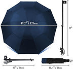 Patio Umbrellas UPF 50+ 360 ° Adjustable Shade Umbrella,Beach Umbrella with Universal Clamp,Beach Clamp on Umbrella,suitable for Patio,beach chairs,golf carts, wheelchairs,carts,bleachers,camping and fishing