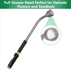 RESTMO Long Watering Wand, 24 Inches Gentle Soft Full Shower Sprayer Wand with Thumb Flow Control, Heavy Duty Metal Hose Wand for Hanging Baskets, Shrubs, Plants, Flowers, Garden and Lawn, Bronze