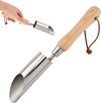 Small Bulb Planter Tool, Bulb Planter for Breaking Through Soil, Stainless Steel Bulbs Planters Tool, Small Bulbs Digger with Comfortable Wood Handle/Sharp Edge(Color:Silver)