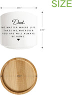 Succulent Planter Pot for Dad - Cute 3 Inch Plant Dad Gift from Daughter or Son with Bamboo Tray, Best Fathers Day Birthday Gardening Gifts for Dad, Grandpa, Husband