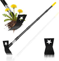 Weed Puller Tool with Long Handle 68", 2-in-1 Manual Weeds Remover, Heavy Duty Weed Rake and Garden Hoe Combo, Stand Up Weeder Uprooting Weeding Pull Tool for Garden Yard Lawn Patio