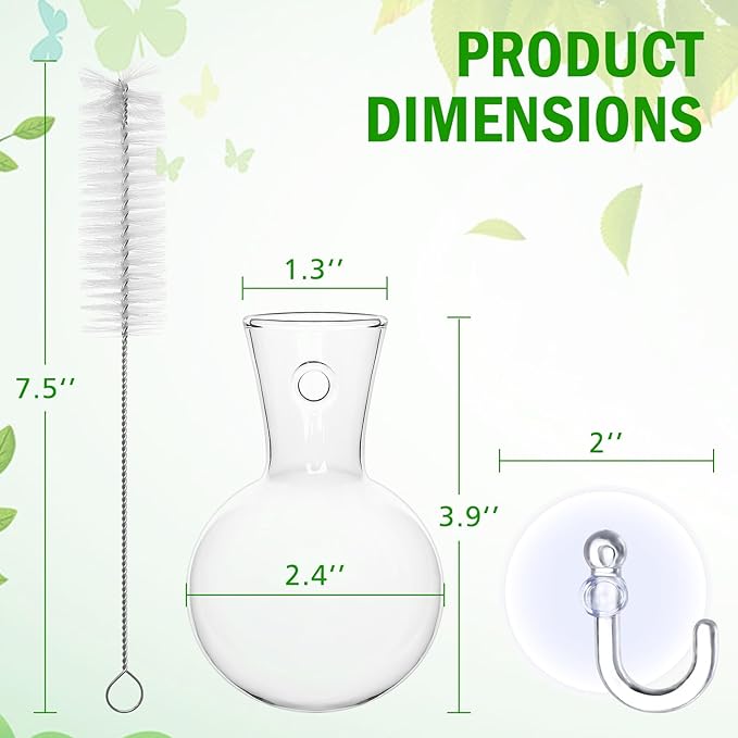 Bunmery 6 pcs Window Propagation Stations, Easy to Install Plant Propagation Bulbs with Suckion Cups, No Nails Wall Hanging Planter Propagation Station, Glass Plant Terrarium Vase