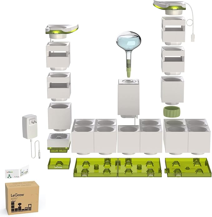 LeGrow Home Garden, Enjoy The Natural Landscape Daily, Automatic LED Grow Light, 7 Days Watering Free Ecosystem, Modular Design Fits Any Space, Write, [Plants NOT Included].