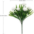 CATTREE Artificial Dandelion Plants, Plastic Flowers Shrubs Bushes Fake Grass Wedding Indoor Outdoor Home Garden Arrangements Party Decoration Planting Filler White 4 Pack