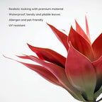 Velener Fall Fake Agave Artificial Plant Outdoor, Red Fake Succulents Plant for Room Decor and Autumn, Unpotted Faux Plants for Outdoor/Indoor Fall Decor, Red, 22 inches, Set of 1