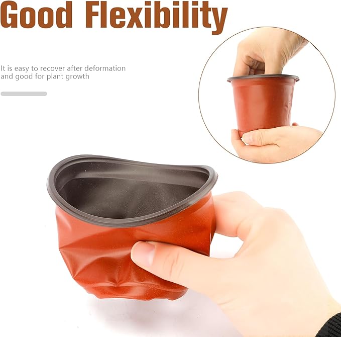 40 PCS Plant Nursery Pots 4 Inch Plant Seedling Pots with Drainage Holes Plastic Plant Flower Pot Small Plastic Seed Starting Pot Starter Containers Office Home Indoor Outdoor
