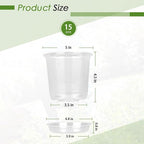 5 Inch Clear Nursery Pots for Plants with Sacuers 15 Pack, Plastic Flower Pots with Drainage Holes, Variety Pack Seedlings Garden Pot for Indoor Outdoor (5 inch)
