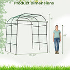 Giantex Metal Garden Arch Trellis for Climbing Plants Outdoor, 7.5FT Tall Adjustable Cucumber Trellis Tunnel for Raised Garden Bed, Extra Wide Garden Trellis Arch Support Vegetables Vine