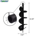 8-in Earth Auger Drill Bit, Garden Plant Flower Auger Rapid Planter Compatible Gas Powered Post Fence Hole Digger with 3/4 Shaft