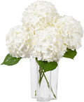 DuHouse 4Pcs Large Hydrangea Artificial Flowers,20 inch Latex Real Touch Hydrangeas Lifelike Hydrangea Flower for Home Wedding Bouquets Centerpieces Party Living Room Decoration(White)
