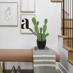 DILATATA 16.5" Small Fake Cactus Plant Potted 'Prickly Pear Cactus' Faux Cacti for Home Garden Office Decor Housewarming Gifts