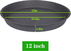 2 Pack of Bird Bath Bowl 12", 1.6" Depth, 10 12 inch Birdbath Bowls Dish Only for The Garden, Large Plant Saucer (12", Gray)