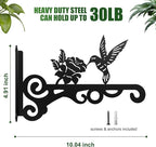 2-Pack Aesthetic Wall Plant Hanger Indoor and Outdoor – 10 Inch Metal Hanging Plant Bracket with Beautiful Bird Pattern – Anti Rust Plant Hooks for Hanging Plants, Bird Feeder, Wind Chime, Lantern