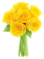 KaBloom - Yellow Roses 6 with Greens Bouquet - Fresh Flowers for Birthday, Valentine's & Mother's Day