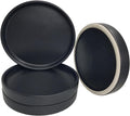 Yukfona Plant Saucer Pot Tray Planter Saucers 4 in, 5 6 7 8 9 10 11 12 Inch Black 4 Pack for Indoors Outdoor, Durable Sturdy Ceramic Flower Drainage Tray for Glazed Pots Base ((4.5"/4.1"-Black)