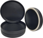 Yukfona Plant Saucer Pot Tray Planter Saucers 4 in, 5 6 7 8 9 10 11 12 Inch Black 4 Pack for Indoors Outdoor, Durable Sturdy Ceramic Flower Drainage Tray for Glazed Pots Base ((4.5"/4.1"-Black)