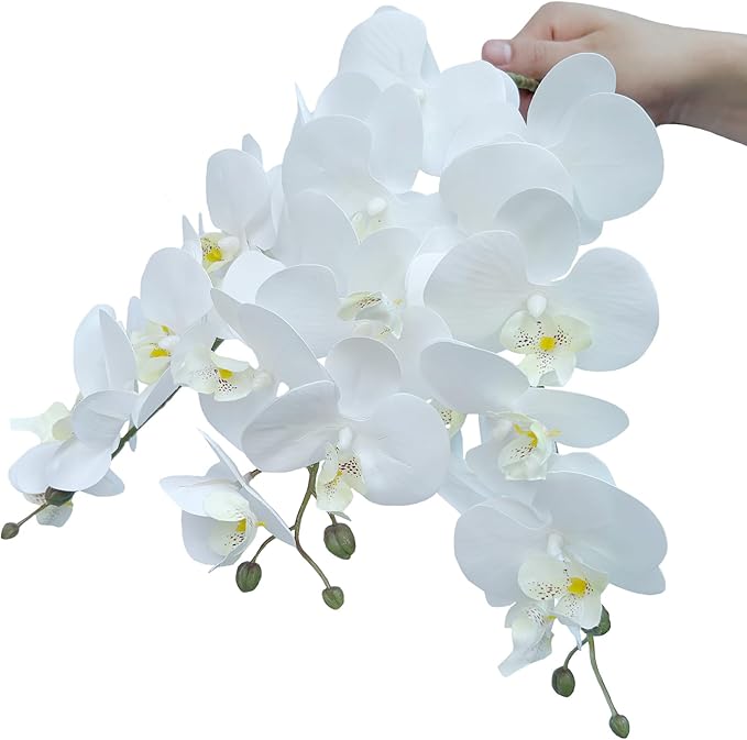 FagusHome 32" Artificial Phalaenopsis Flowers 6 Pcs Artificial Orchid Flowers Stem Plants for Home Décor (6Pcs)