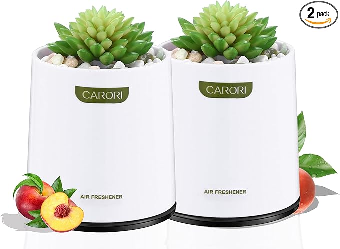 2 Pack Artificial Succulent Plants with Subtle Peach Scent, Faux Indoor Plants for Home Decor, Small Fake Plant for Bathroom, Bedroom, Office Decor, Aesthetic Room Accessories, Housewarming Gift