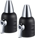 Feekoon Jet Nozzle with Shut Off, 3/4" GHT Sweeper Garden Hose End Zinc Nozzle with Shut Off Valve, Water Hose Sprayer Jet for Garden Watering, Car Washing and Sidewalk Sweeping(Black,2 Pack)