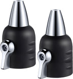 Feekoon Jet Nozzle with Shut Off, 3/4" GHT Sweeper Garden Hose End Zinc Nozzle with Shut Off Valve, Water Hose Sprayer Jet for Garden Watering, Car Washing and Sidewalk Sweeping(Black,2 Pack)
