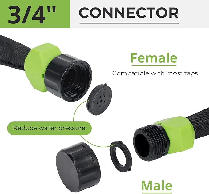Garden Soaker Hose 25ft Save 70% Water, Leakproof Design Double Layer Drip Sprinkler Hose for Garden Bed