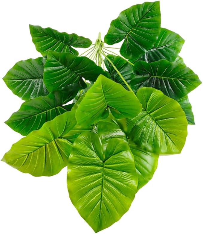 Artificial Caladium Plant with Red and Green Leaves, Red Leaf Artificial Plants Decoration Simulated Bonsai Potted Decor Home Room Party Wedding Office Floor (Green(No Flowerpot), 75cm)