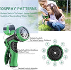 J&B XpandaHose 50ft Expandable Garden Hose – Ultra-Strong 3750D, 4-Layer Latex Core, Brass 3/4" Connectors, 10-Pattern Nozzle & Storage Bag – Lightweight, Kink-Reducing, Leak-Resistant