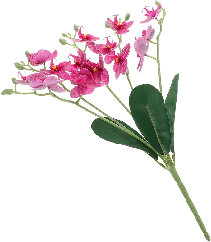 PRETYZOOM Artificial Phalaenopsis Orchid Stem Realistic Faux Flower Arrangement for Home Decor Wedding and Event Decoration for Living Room and Office Aesthetic