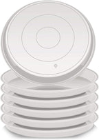 VUWEZ 6 Pack of Plant Saucer 14 Inch (12 Inch Base), 14 Inch Plant Saucer, Plastic Plant Trays for Pots, Plant Saucers for Indoors Round, Planter Tray for Planter 11"/12"/13" (14", White)