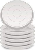 VUWEZ 6 Pack Plant Saucer Tray, 4 6 8 10 12 15 16 18 20 inch Plant Saucers for Indoors, Durable Plastic Flower Plant Water Drip Trays Round, Pot Saucers, Plant Trays for Pots (4", White)