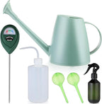 Reallnaive 6 Pcs Indoor Watering Can Set 1/2 Gallon Can 6.8 oz Spray Bottle 17 oz Squeeze Bottle Plant Watering Globes Soil Moisture Meter Small Spraying Set for Indoor Outdoor Plants(Mint Green)