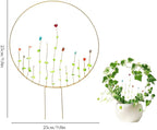SNAIL GARDEN 2Pcs Small Trellis for Indoor Plants with Suncatcher Colorful Crystal, 9.8in Indoor Plant Trellis for Climbing Plants,House Plant Trellis for Potted Plants Hoya Ivy, Jasmine