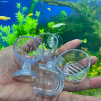 JJLFresheners 2Pcs Aquarium Plant Pot, Glass Fish Tank Plants Holder Aquarium Planter, Decoration Plants Cup with Suction Cups for Fish Tank Ornament Décor
