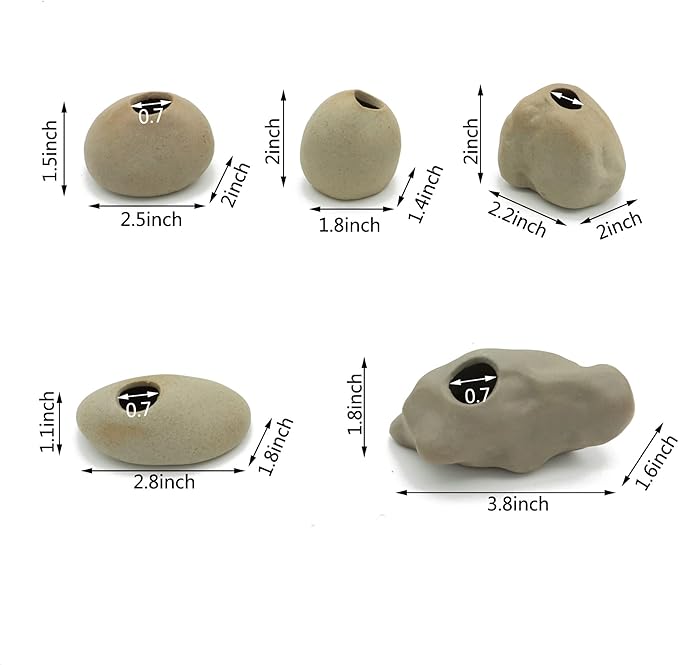 Aquatic Plant Pot for Aquarium, Ceramic Aquatic Decor Plant Cup Holder for Fish Tank Decoration (S 5pcs)