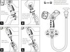 Eden 96806 Heavy-Duty Metal Fireman Hose Nozzle | 7 Spray Patterns, High-Pressure Garden Sprayer with Quick Connect Set & Bonus Washers