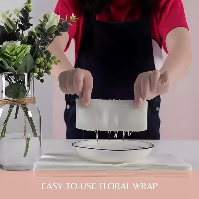 BBJ WRAPS Flower Water Absorbent Cotton, Floral Water Tube Replacement, 11.8 X118 inch