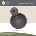 The HC Companies Shallow Planter with Drainage - Contemporary Garden Bowl Planter for Flowers, Herbs & More - Round Succulent Planter Pot for Indoors and Outdoors (15.5" Black, Pack of 1)