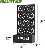 Casaphoria Metal Raised Garden Bed with Trellis, 59"x30"x12" Planter Box for Climbing Plants, Vegetables & Vines, Features Drainage Holes and Privacy Screen, Black-Star