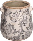 Rustic Farmhouse Ceramic Flower Pots, Vintage Antique Planters & Vase with Drainage Hole for Indoor/Outdoor, Handmade Crackle Glaze Terracotta Pottery Decor for Home Kitchen Office, Gardening Gifts