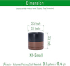 D'vine Dev 3.5 Inch Ceramic Planter Pot with Drainage Hole and Saucer, Indoor Cylinder Round Planter Pot, Black/Speckled Tan, 94-O-A-7