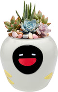 Smart Plant Pot with Expression, AI Intelligent Flower Pot for Indoor Decoration, Smart Garden Pot with Water/Light/Temperature Sensors, Ivy AI Planter (White（Big）)